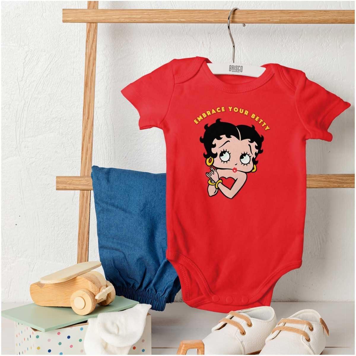 imageBrisco Brands Betty Boop Cute Motivational Baby Bodysuit Jumper GirlsRed