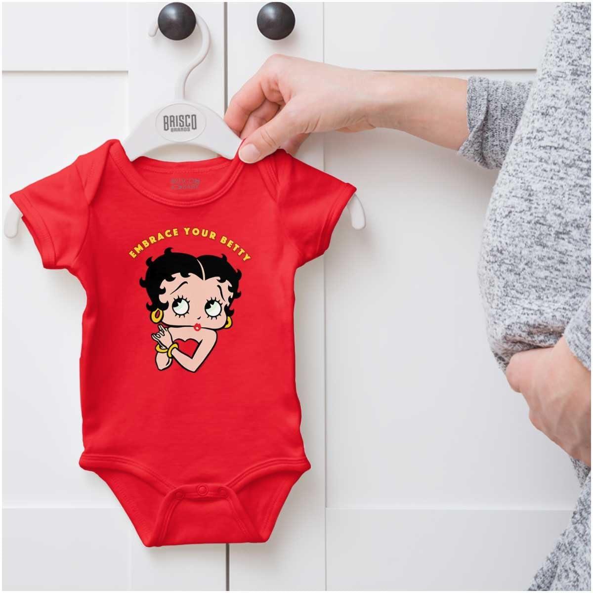 imageBrisco Brands Betty Boop Cute Motivational Baby Bodysuit Jumper GirlsRed