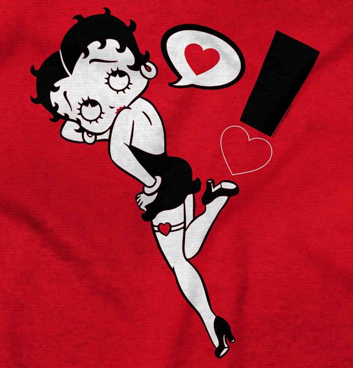 imageBrisco Brands Betty Boop Love Heart Exclamation Zip Hoodie Sweatshirt WomenRed
