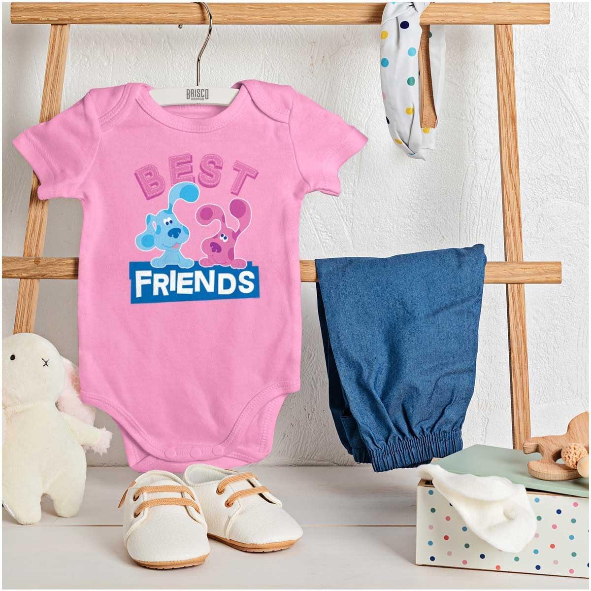 imageBrisco Brands Blues Clues Magenta Best Friends Baby Romper Boys or GirlsPink