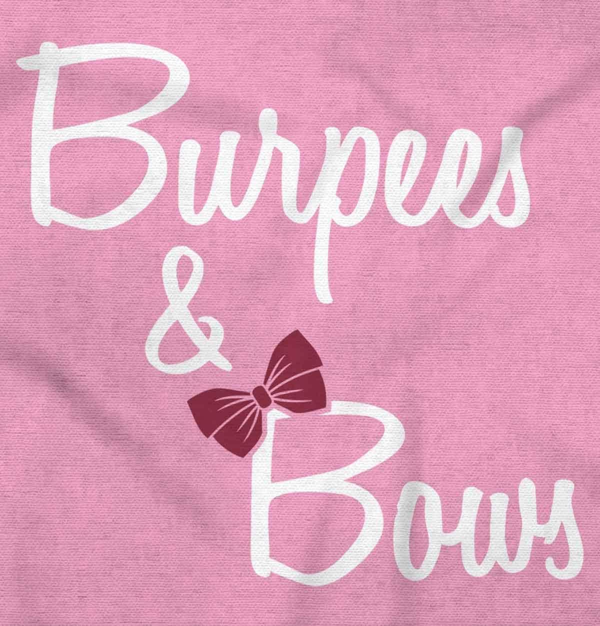 imageBrisco Brands Burpees And Bows Little Workout Gym Baby Bodysuit Jumper GirlsPink