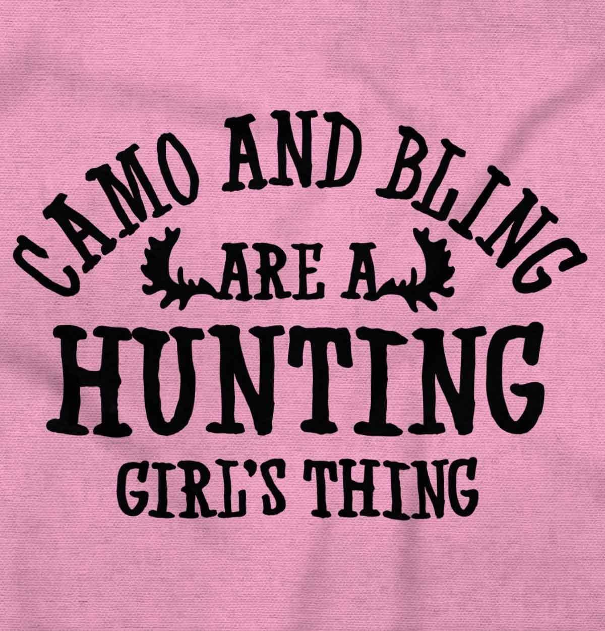 imageBrisco Brands Camo Bling Hunting Girls Thing Baby Bodysuit Jumper GirlsPink