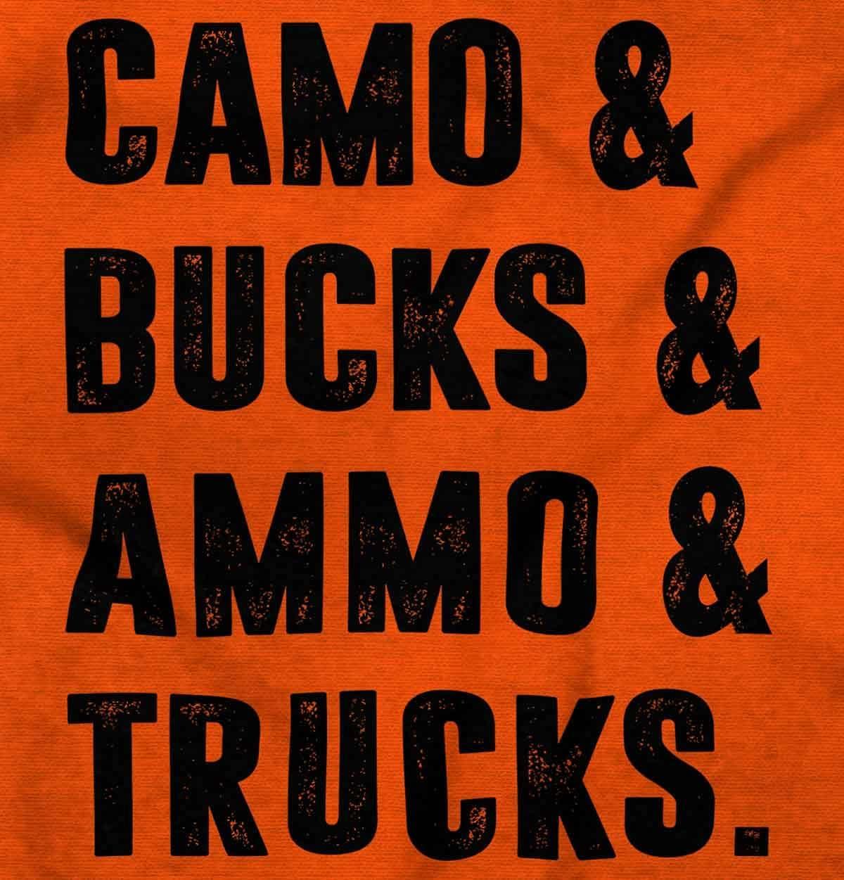 imageBrisco Brands Camo Bucks Trucks Cute Hunter Son Baby Bodysuit Jumper BoysOrange