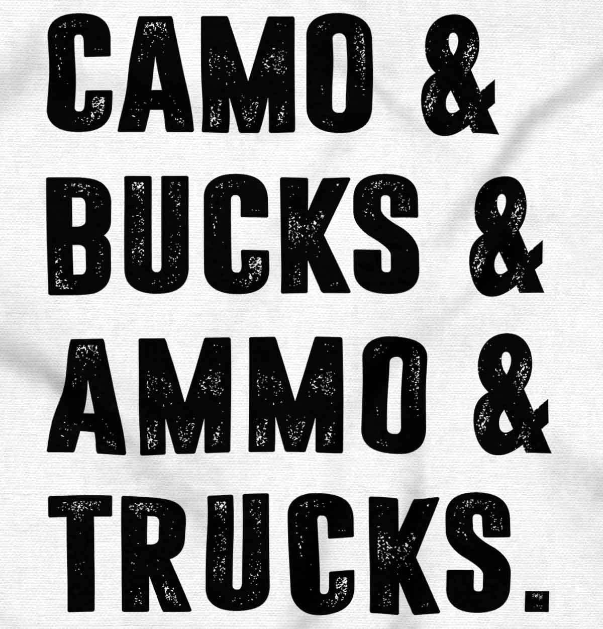 imageBrisco Brands Camo Bucks Trucks Cute Hunter Son Baby Bodysuit Jumper BoysWhite