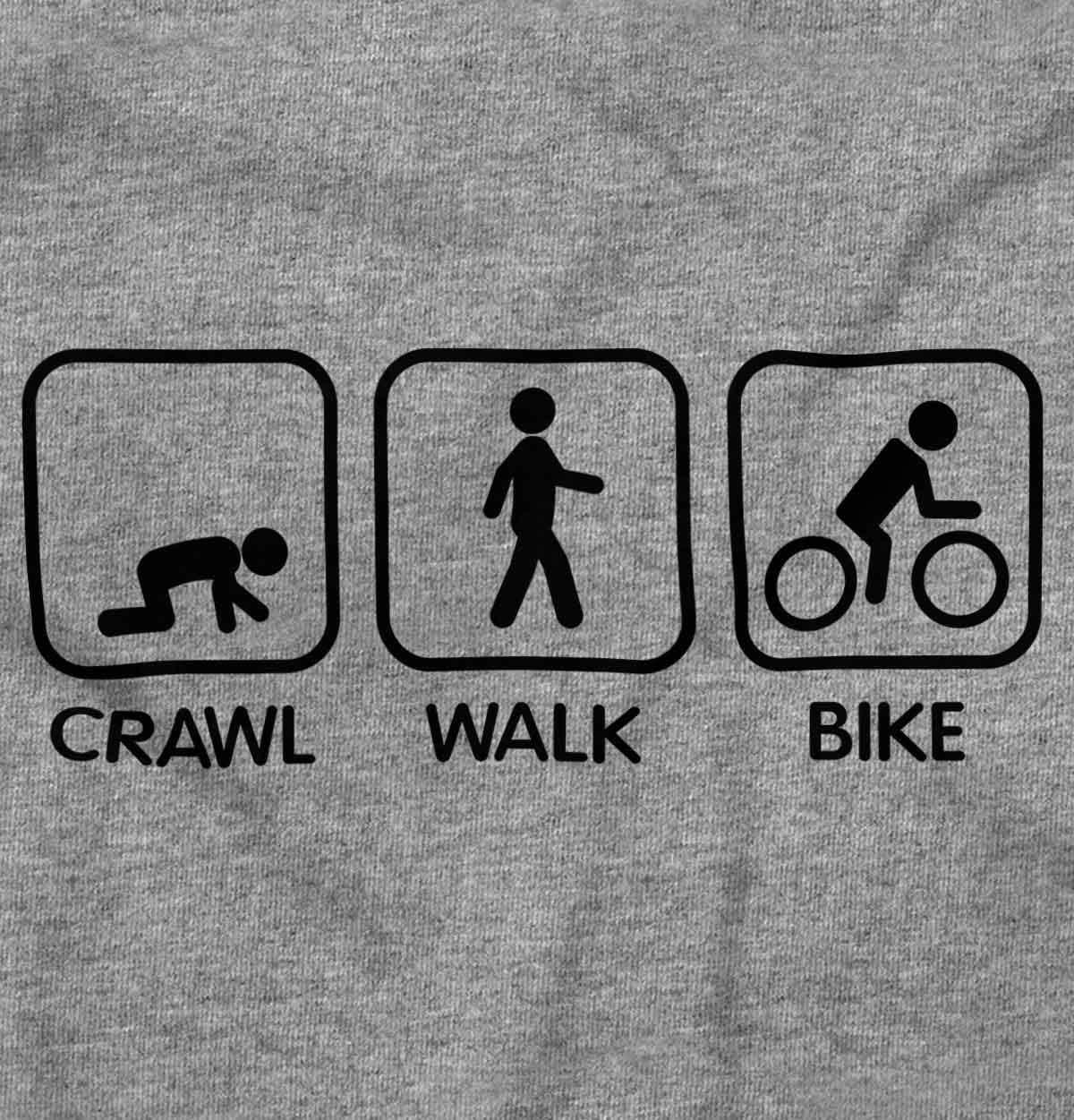 imageBrisco Brands Crawl Walk Bike Street Sign Humor Baby Romper Boys or GirlsHeather