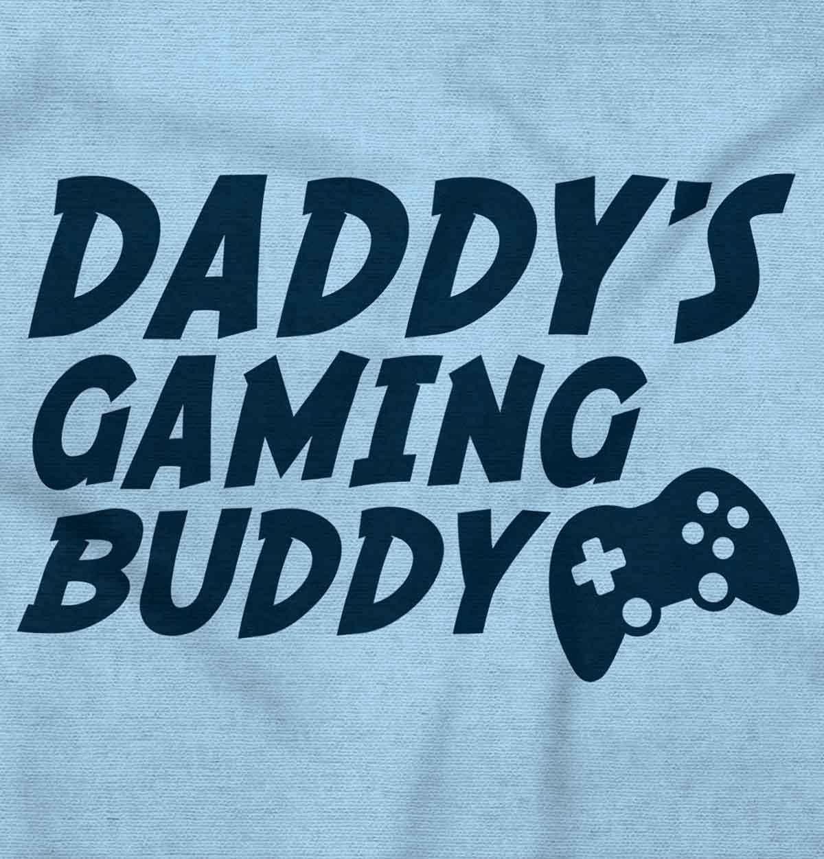 imageBrisco Brands Cute Daddys Gaming Buddy Gamer Dad Baby Romper Boys or GirlsLight Blue