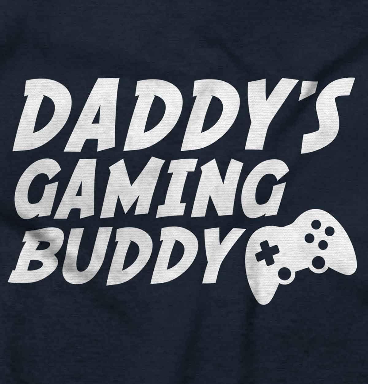 imageBrisco Brands Cute Daddys Gaming Buddy Gamer Dad Baby Romper Boys or GirlsNavy