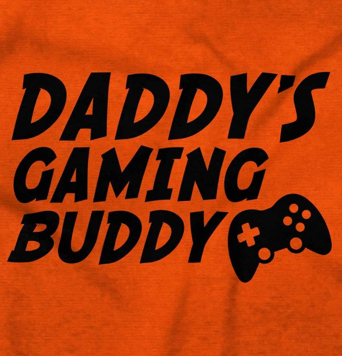 imageBrisco Brands Cute Daddys Gaming Buddy Gamer Dad Baby Romper Boys or GirlsOrange
