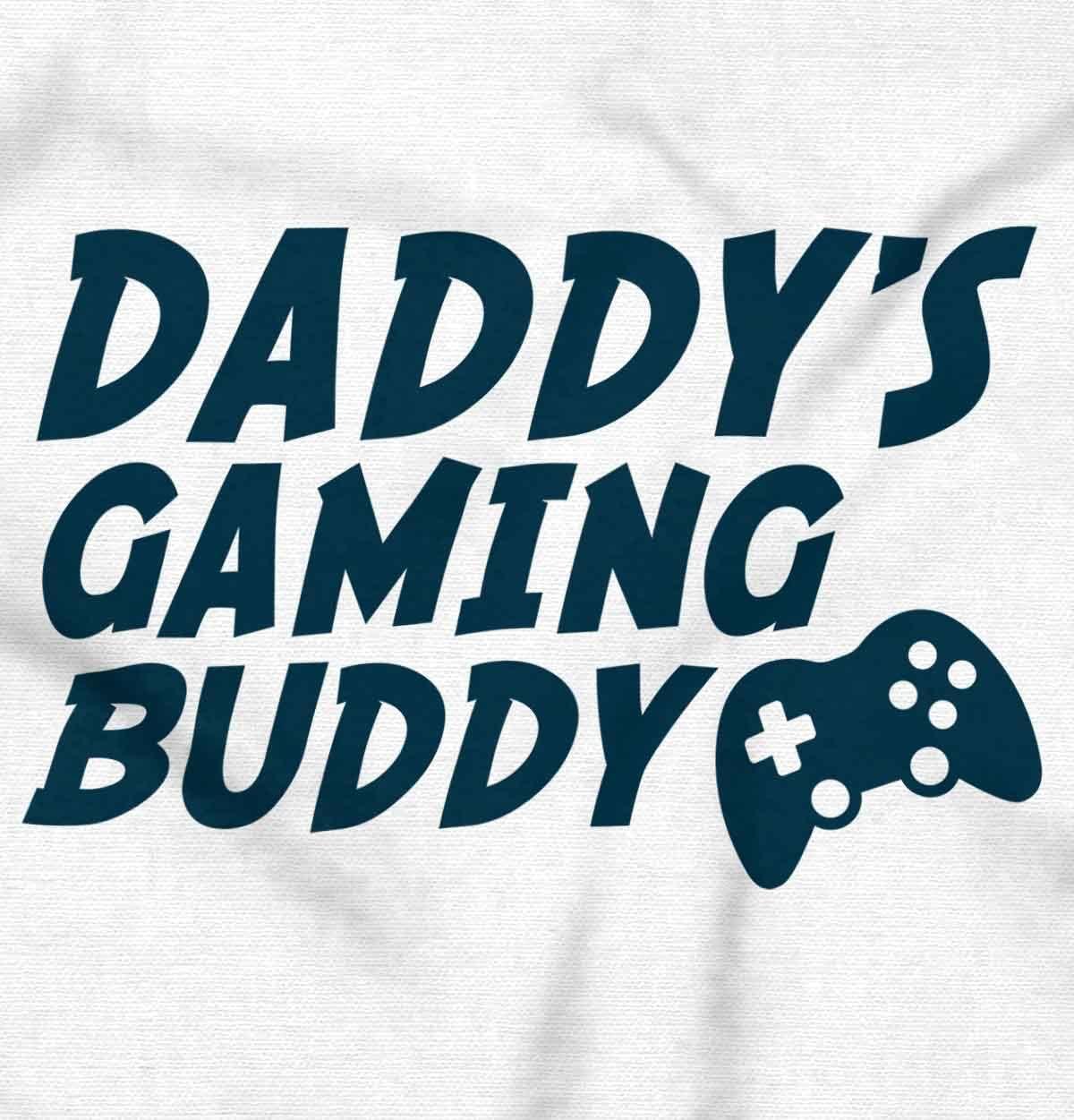 imageBrisco Brands Cute Daddys Gaming Buddy Gamer Dad Baby Romper Boys or GirlsWhite