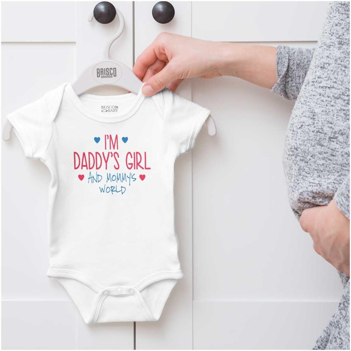 imageBrisco Brands Cute Daddys Girl and Mommys World Baby Bodysuit Jumper GirlsWhite