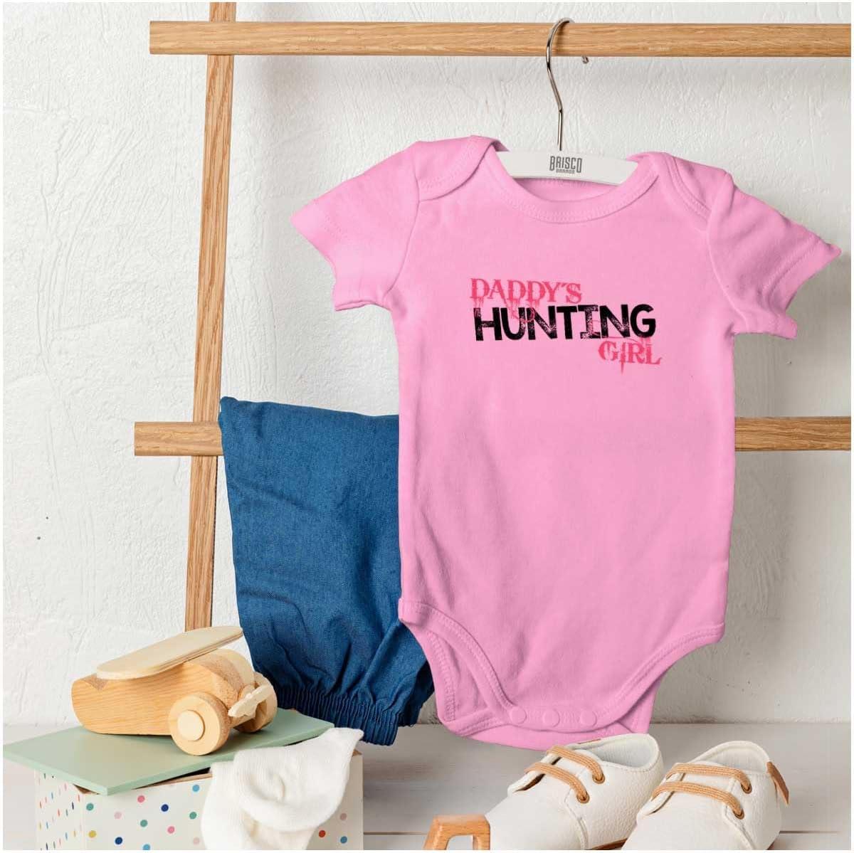 imageBrisco Brands Cute Daddys Hunting Girl Daughter Baby Bodysuit Jumper GirlsPink