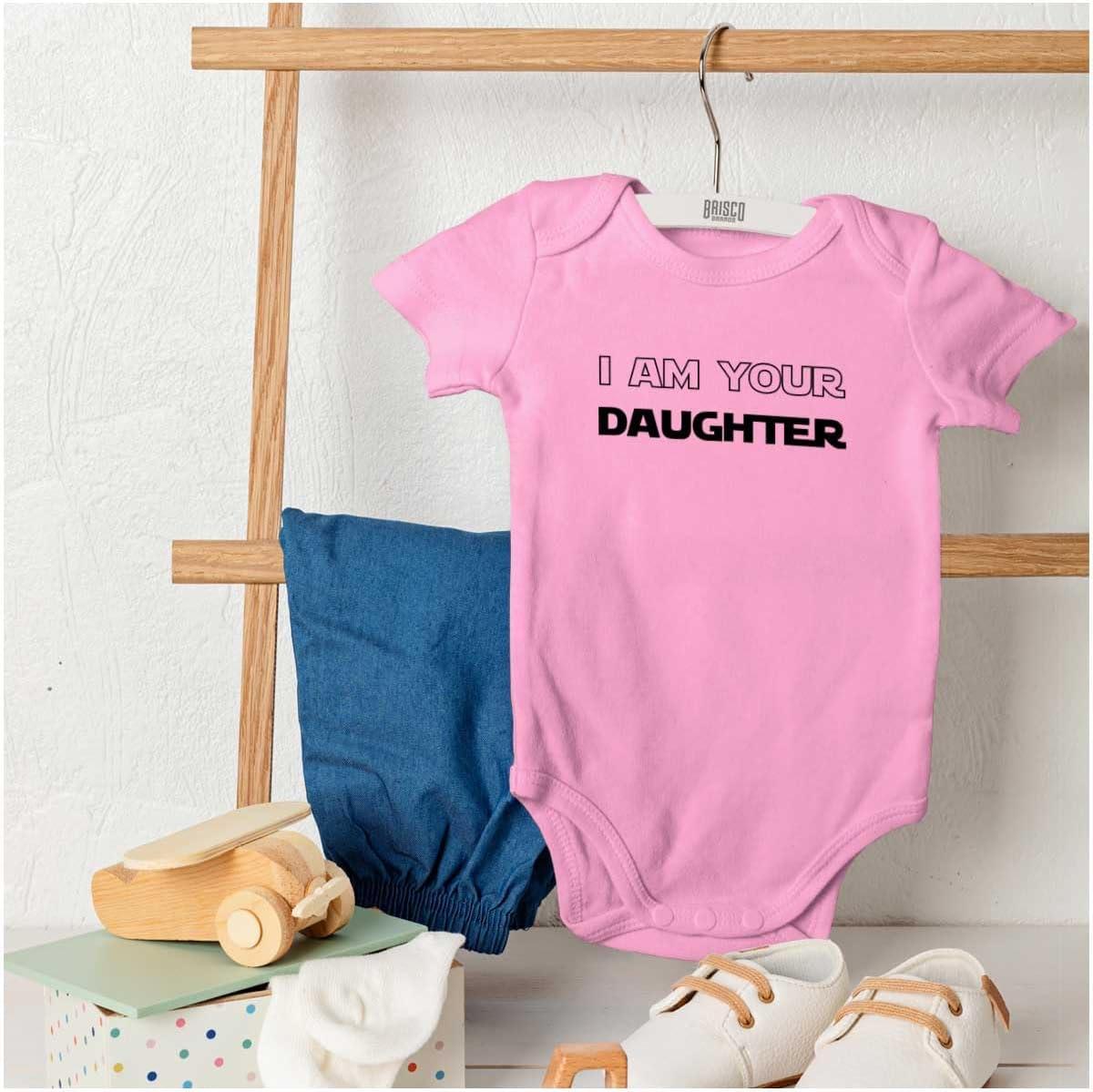 imageBrisco Brands Dark Lord I Am Your Daughter Galaxy Baby Bodysuit Jumper GirlsPink