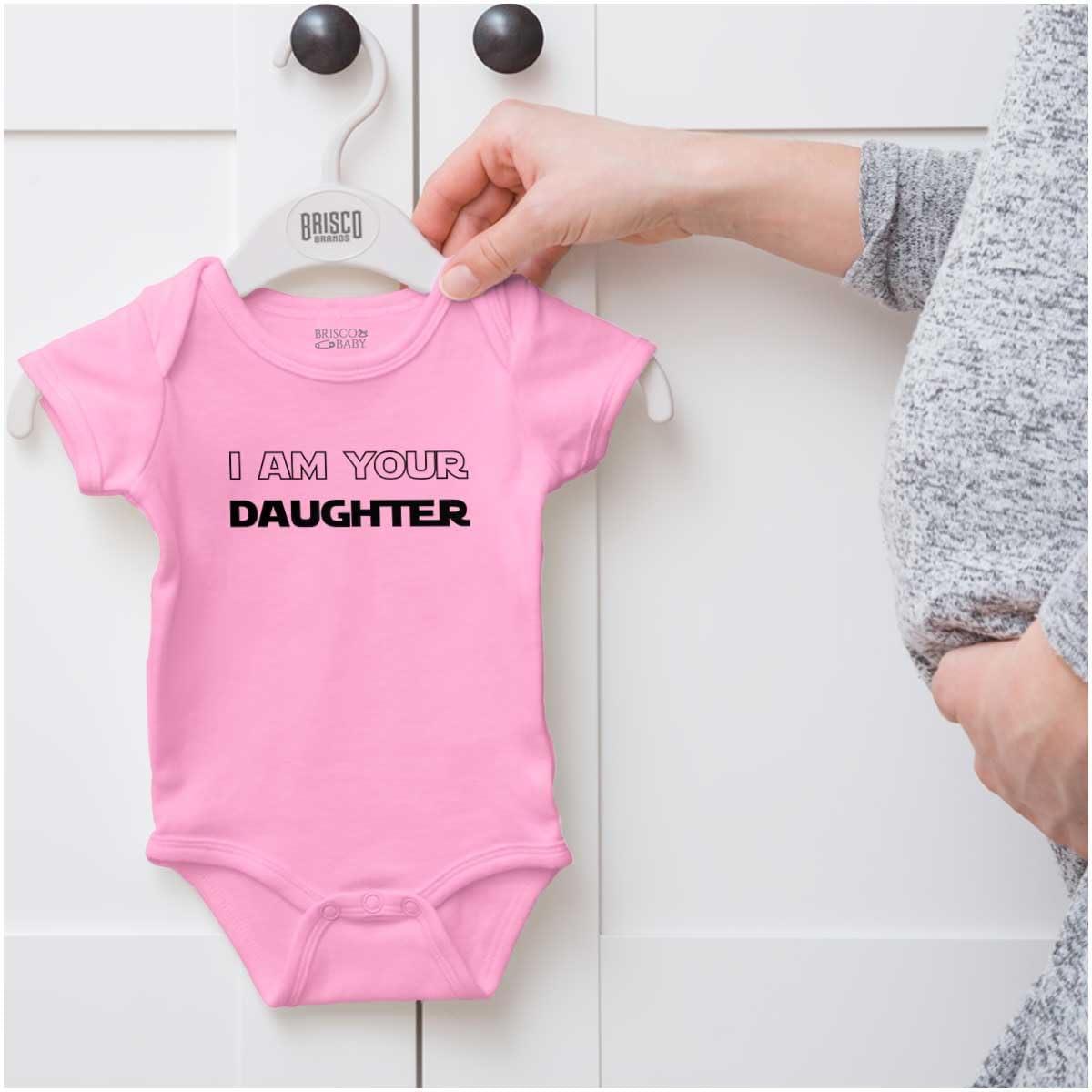 imageBrisco Brands Dark Lord I Am Your Daughter Galaxy Baby Bodysuit Jumper GirlsPink