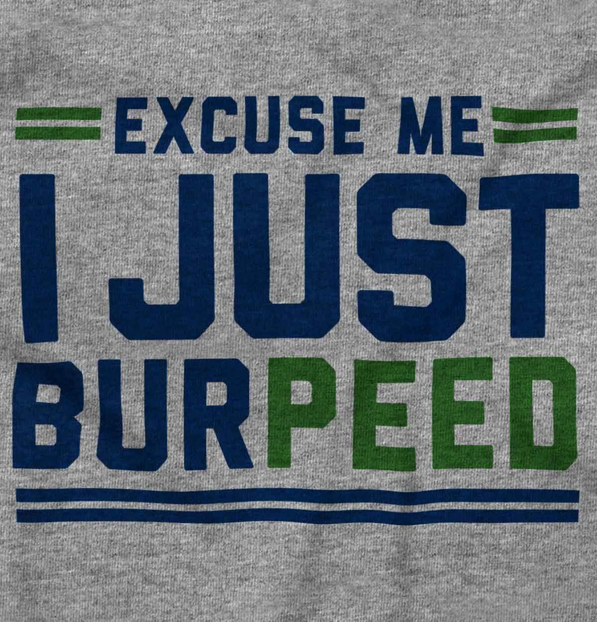 imageBrisco Brands Excuse Me I Just Burpeed Workout Baby Romper Boys or GirlsHeather