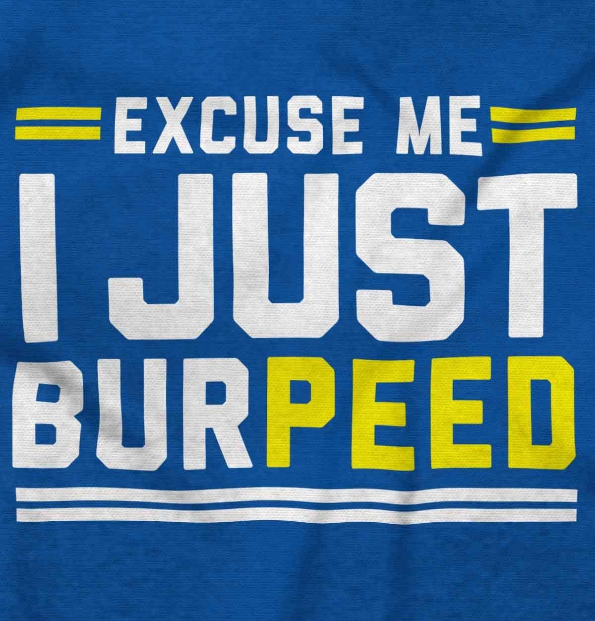 imageBrisco Brands Excuse Me I Just Burpeed Workout Baby Romper Boys or GirlsRoyal
