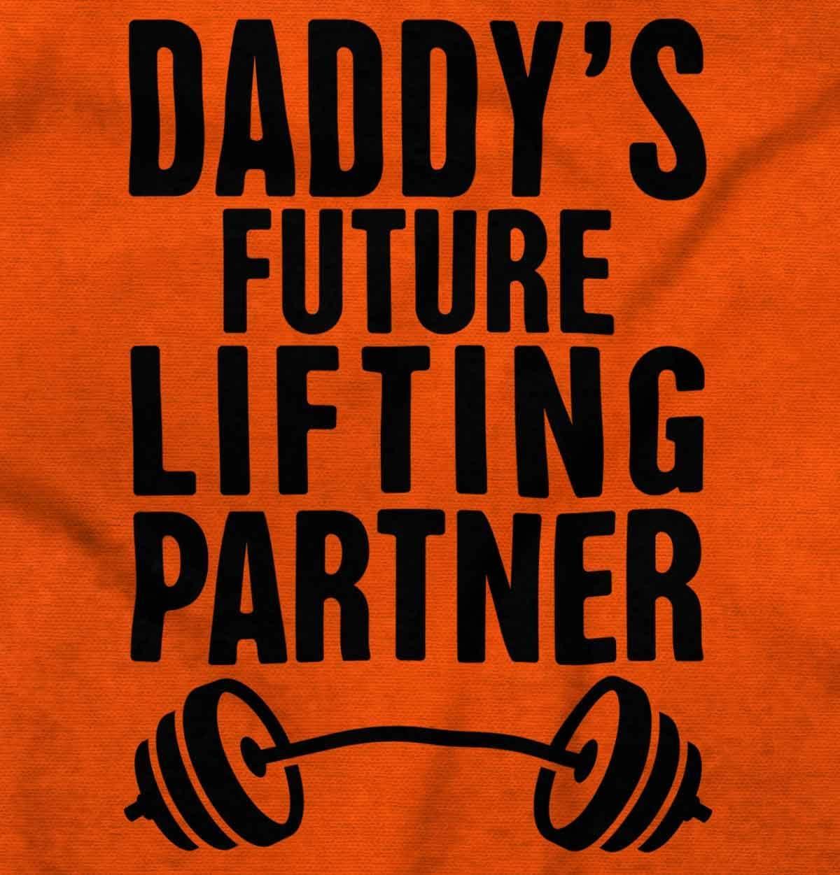 imageBrisco Brands Fathers Day Daddys Future Gym Partner Baby Bodysuit Jumper BoysOrange