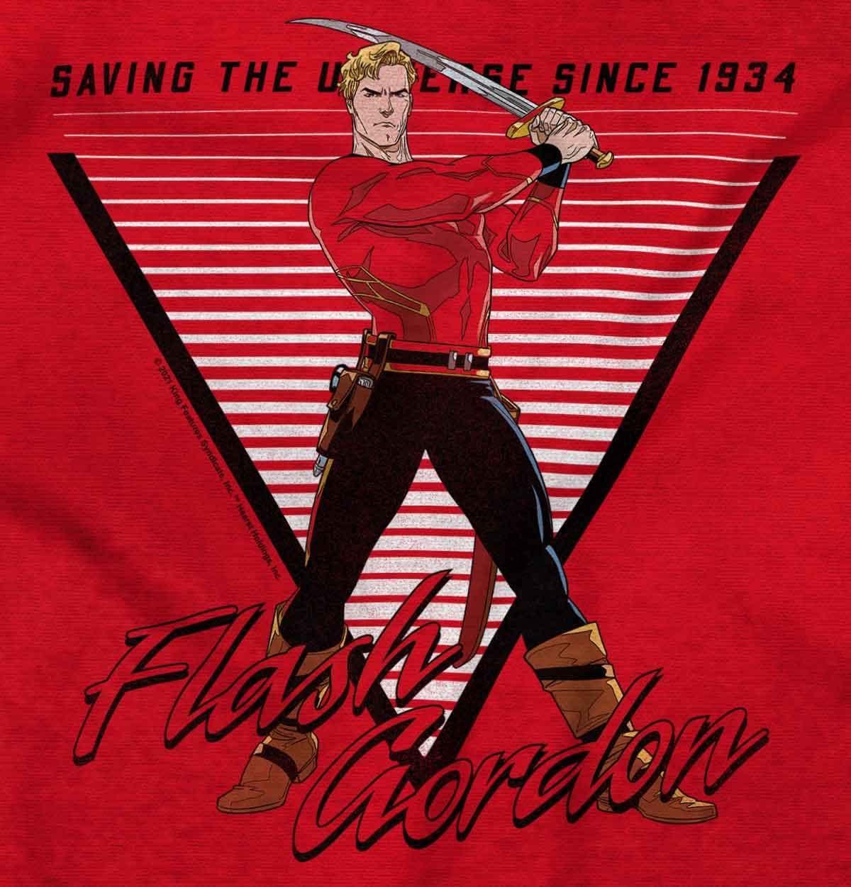 imageBrisco Brands Flash Gordon Comic Strip Superhero Zip Up Hoodie Mens WomensRed