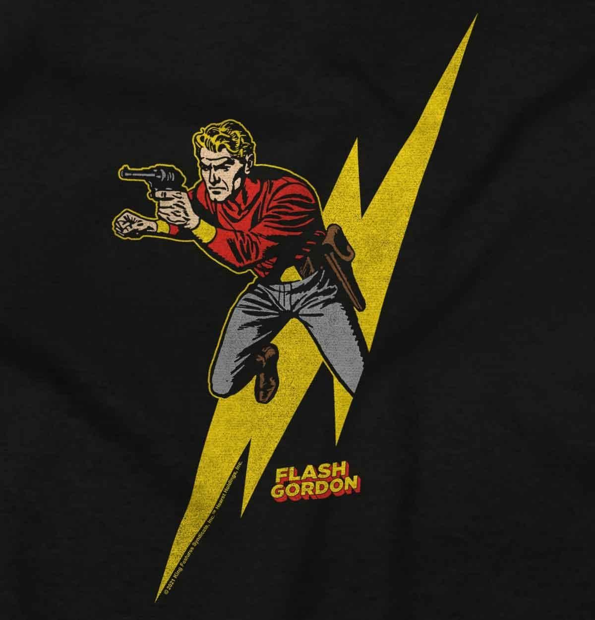 imageBrisco Brands Flash Gordon Lightning Bolt Comics Hoodie Sweatshirt Women MenBlack
