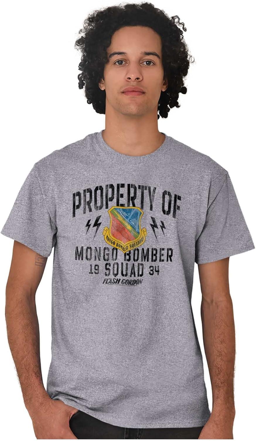imageBrisco Brands Flash Gordon Mongo Bomber Squad Comic Graphic T Shirt Men or WomenSport Grey