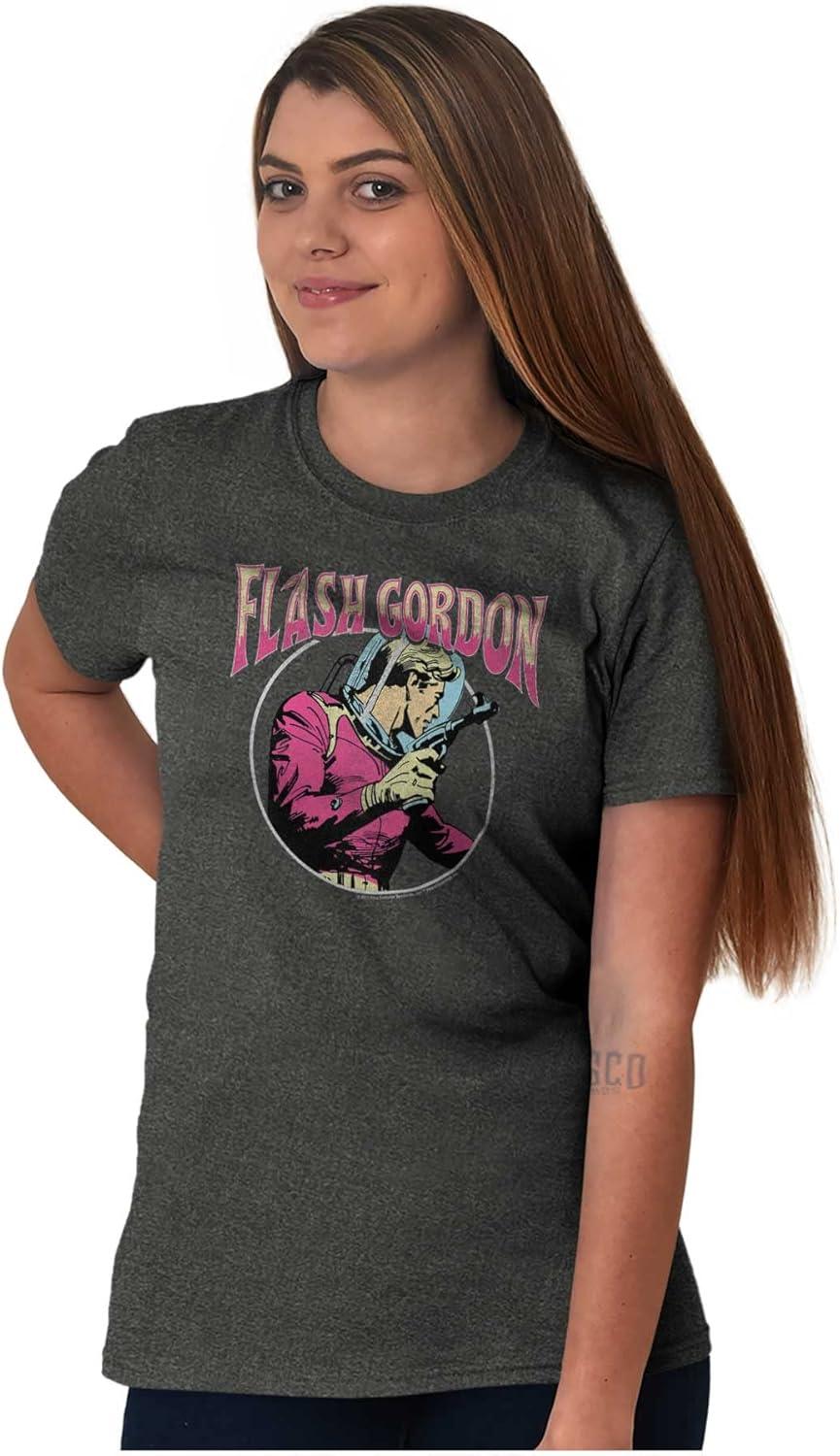 imageBrisco Brands Flash Gordon Retro Cartoon Comic Hero Graphic T Shirt Men or WomenDark Heather