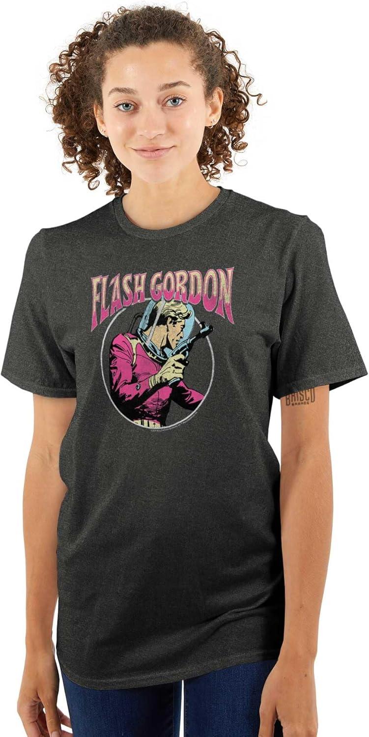 imageBrisco Brands Flash Gordon Retro Cartoon Comic Hero Graphic T Shirt Men or WomenDark Heather