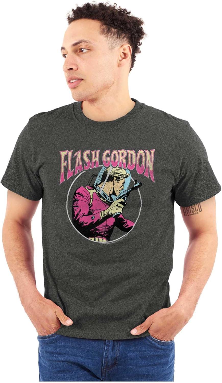 imageBrisco Brands Flash Gordon Retro Cartoon Comic Hero Graphic T Shirt Men or WomenDark Heather