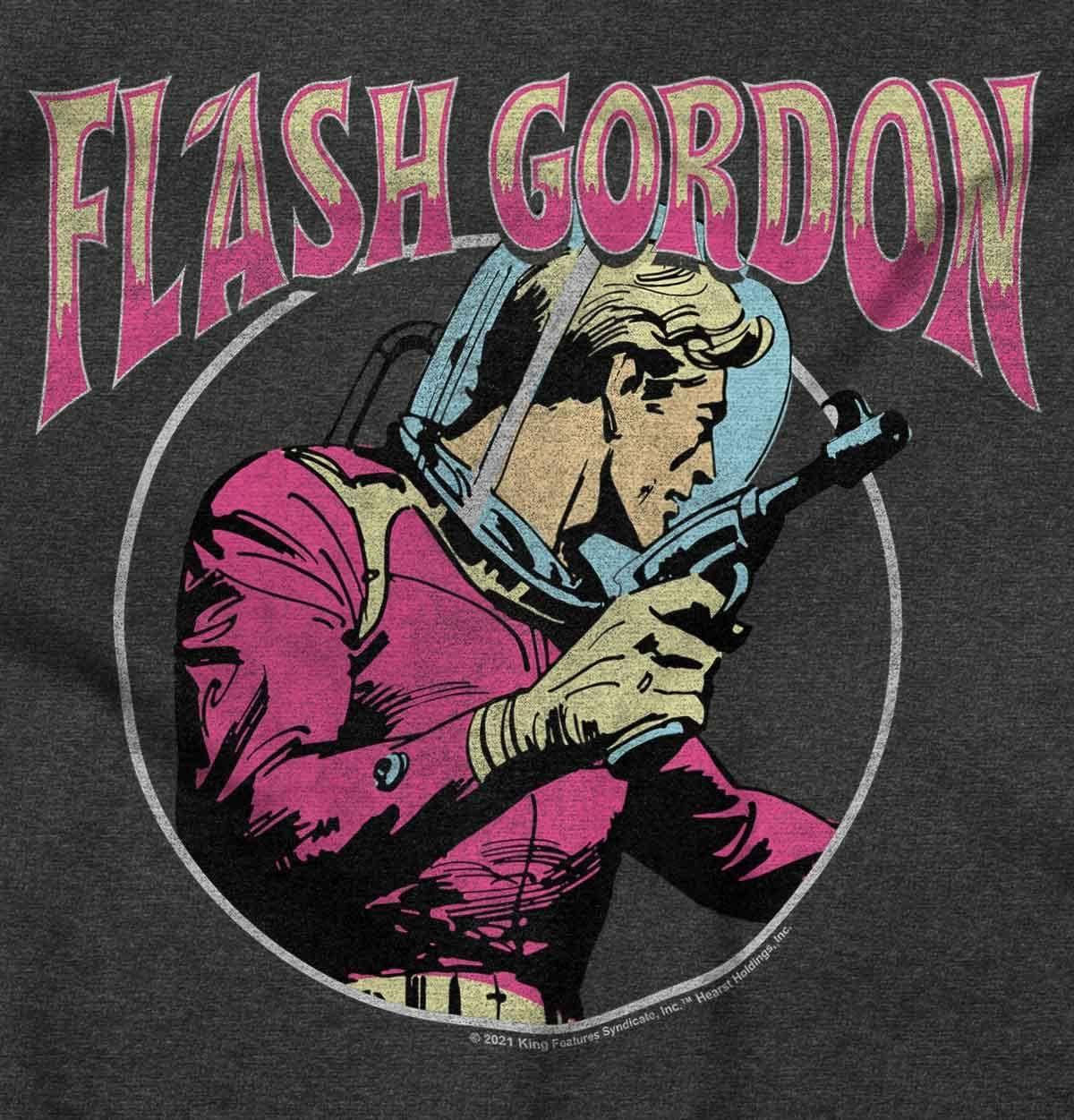 imageBrisco Brands Flash Gordon Retro Cartoon Comic Hero Graphic T Shirt Men or WomenDark Heather