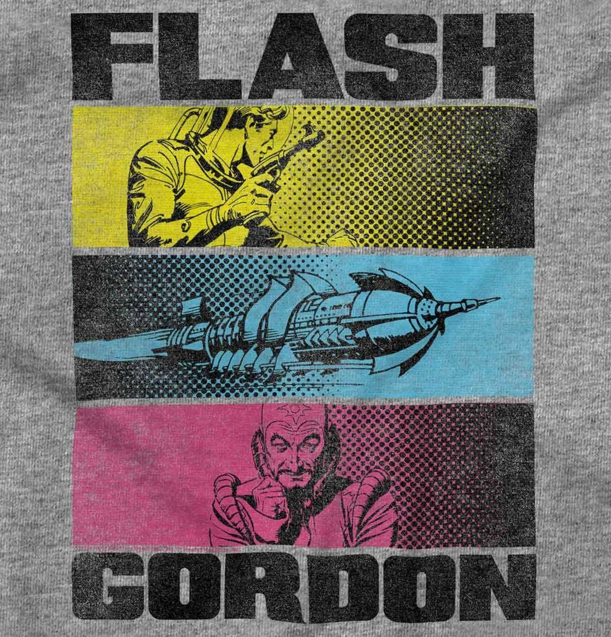 imageBrisco Brands Flash Gordon Retro Comics Superheroes Graphic T Shirt Men or WomenSport Grey