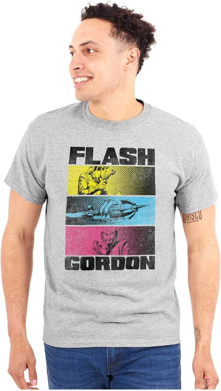 imageBrisco Brands Flash Gordon Retro Comics Superheroes Graphic T Shirt Men or WomenSport Grey