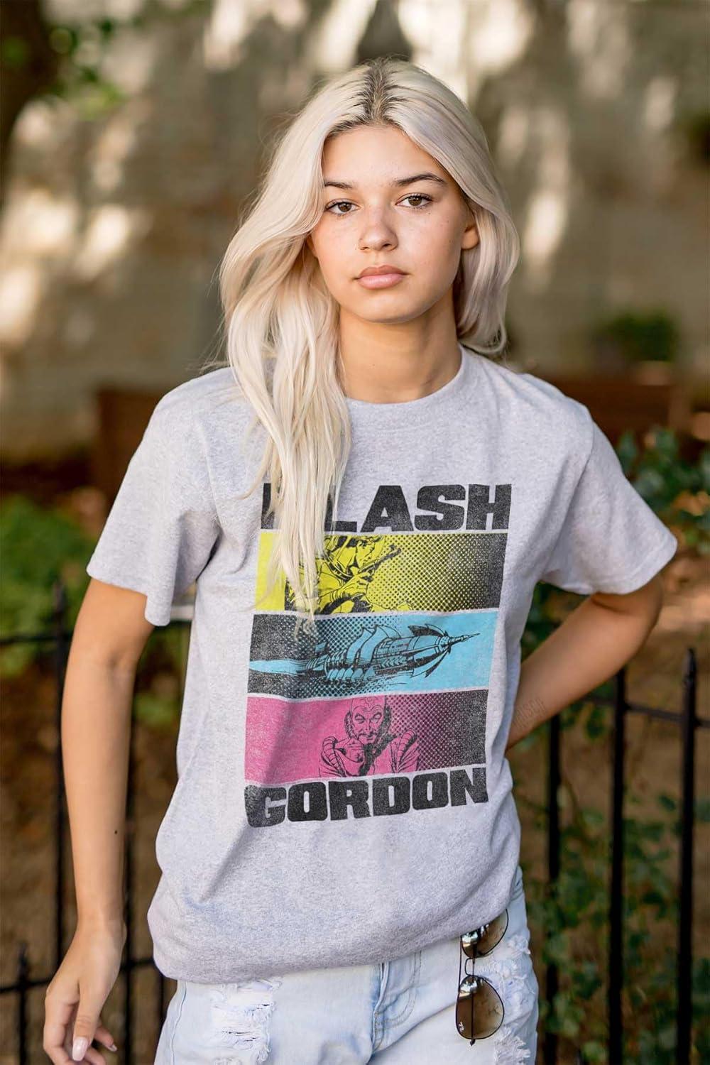 imageBrisco Brands Flash Gordon Retro Comics Superheroes Graphic T Shirt Men or WomenSport Grey