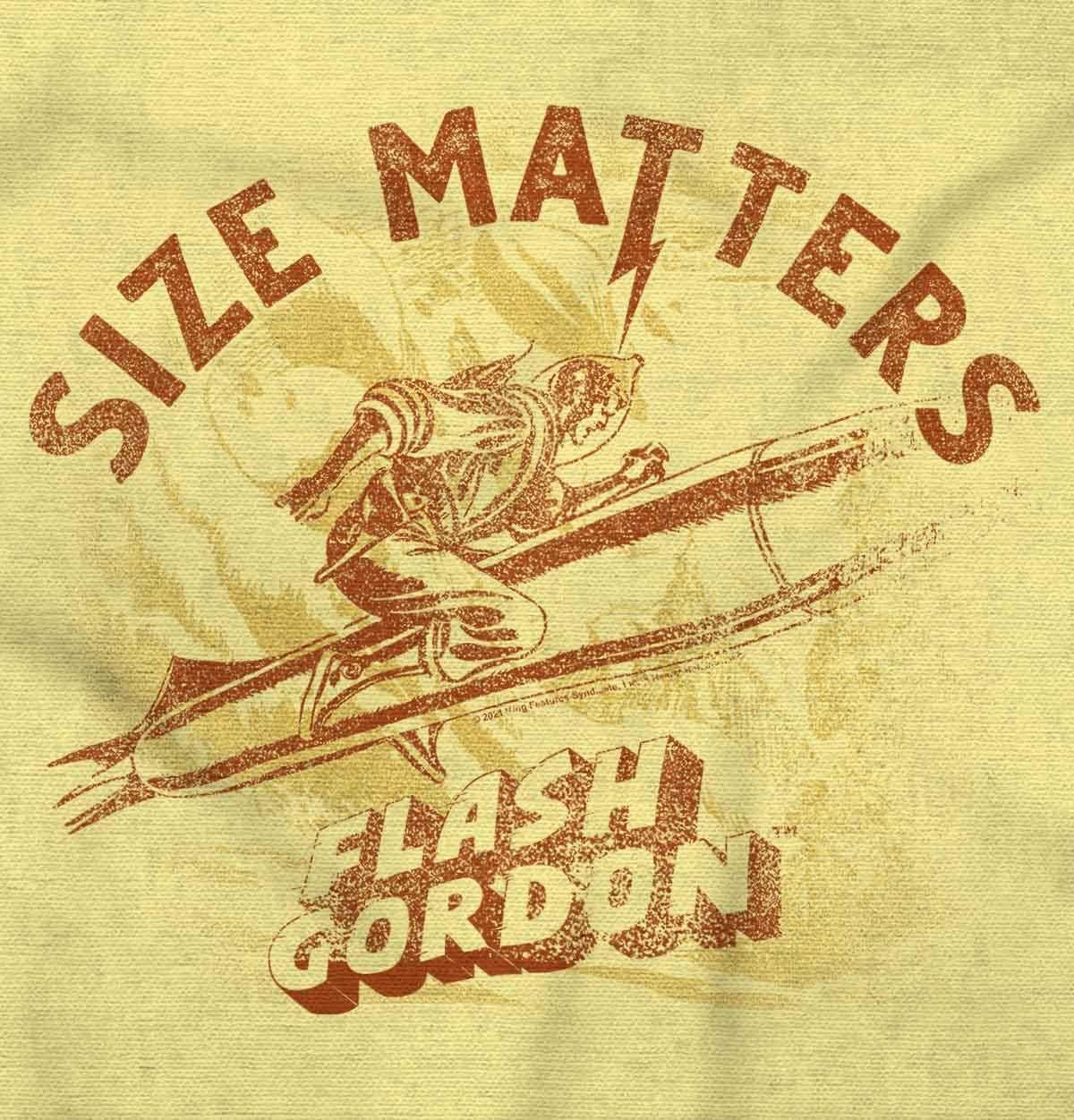 imageBrisco Brands Flash Gordon Size Matters Space Hero Graphic T Shirt Men or WomenYellow Haze