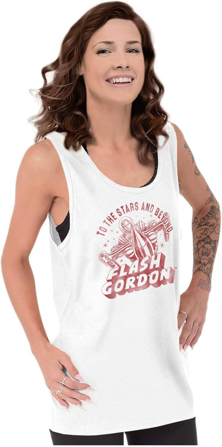 imageBrisco Brands Flash Gordon Spaceman Comics Retro Tank Top T Shirts Men WomenWhite