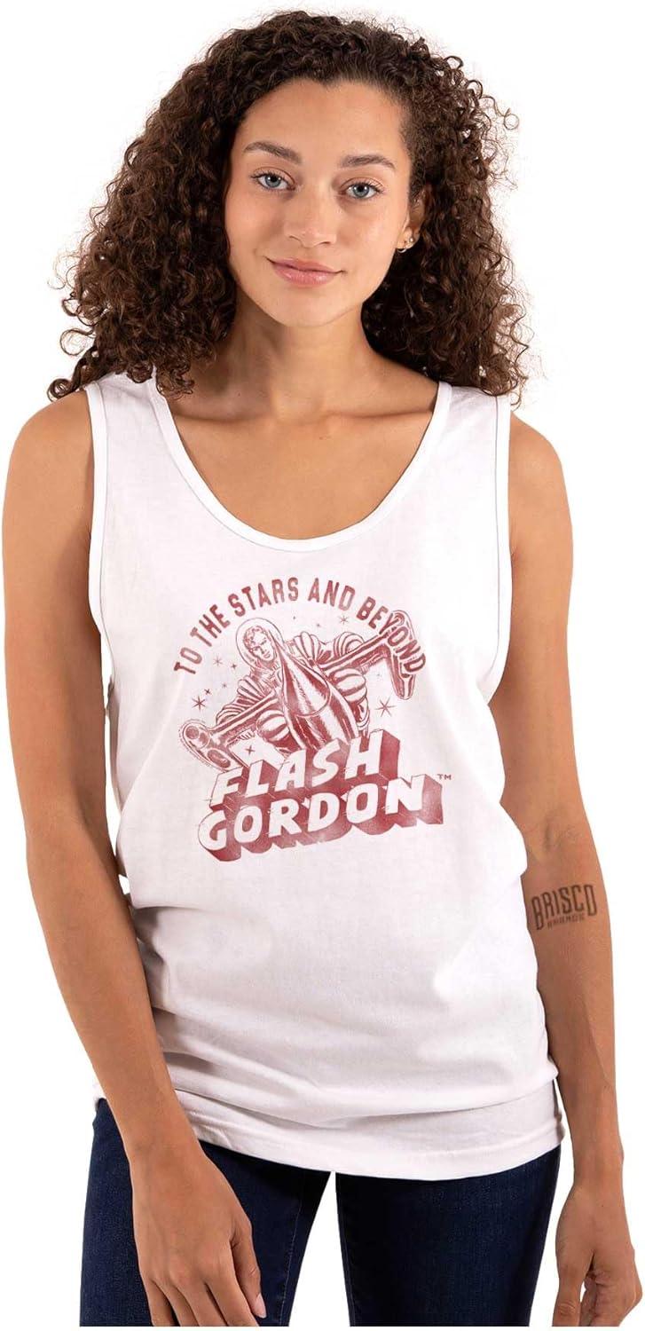 imageBrisco Brands Flash Gordon Spaceman Comics Retro Tank Top T Shirts Men WomenWhite