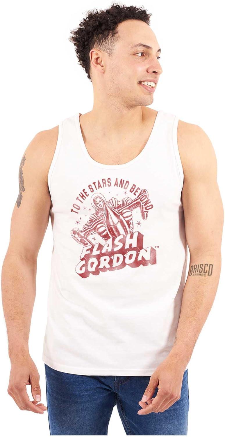 imageBrisco Brands Flash Gordon Spaceman Comics Retro Tank Top T Shirts Men WomenWhite