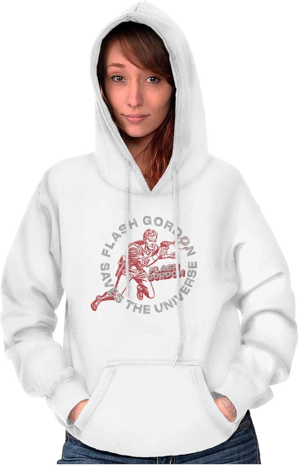 imageBrisco Brands Flash Gordon Superhero Comic Book Hoodie Sweatshirt Women MenWhite