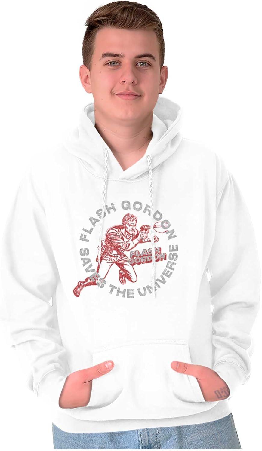 imageBrisco Brands Flash Gordon Superhero Comic Book Hoodie Sweatshirt Women MenWhite