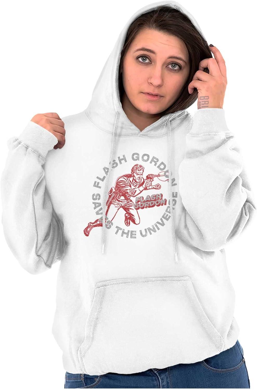 imageBrisco Brands Flash Gordon Superhero Comic Book Hoodie Sweatshirt Women MenWhite