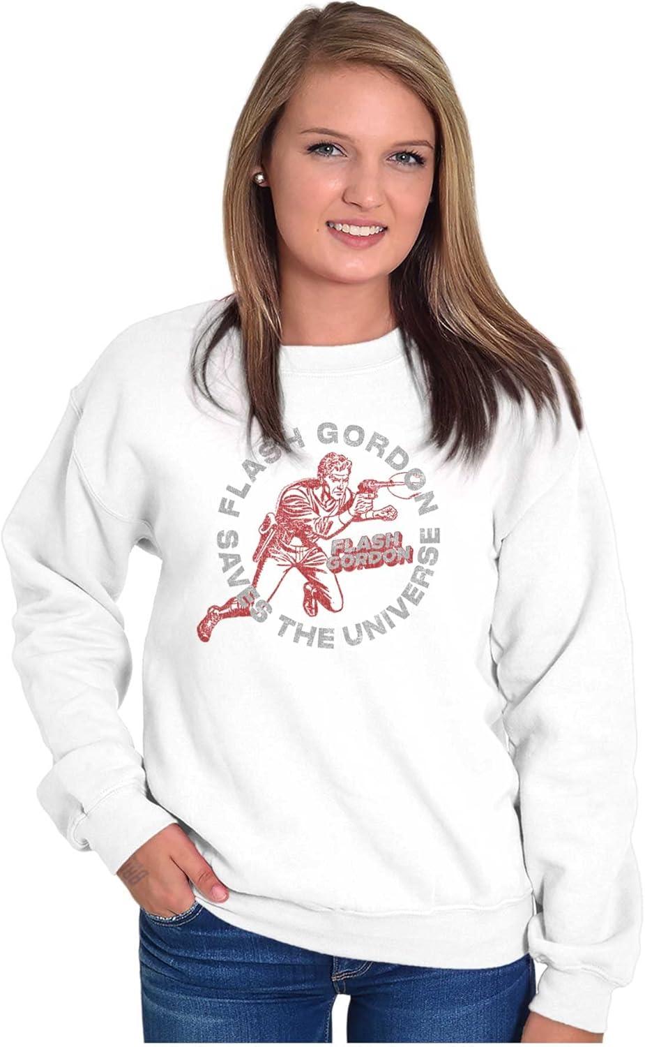 imageBrisco Brands Flash Gordon Superhero Comic Book Sweatshirt for Men or WomenWhite
