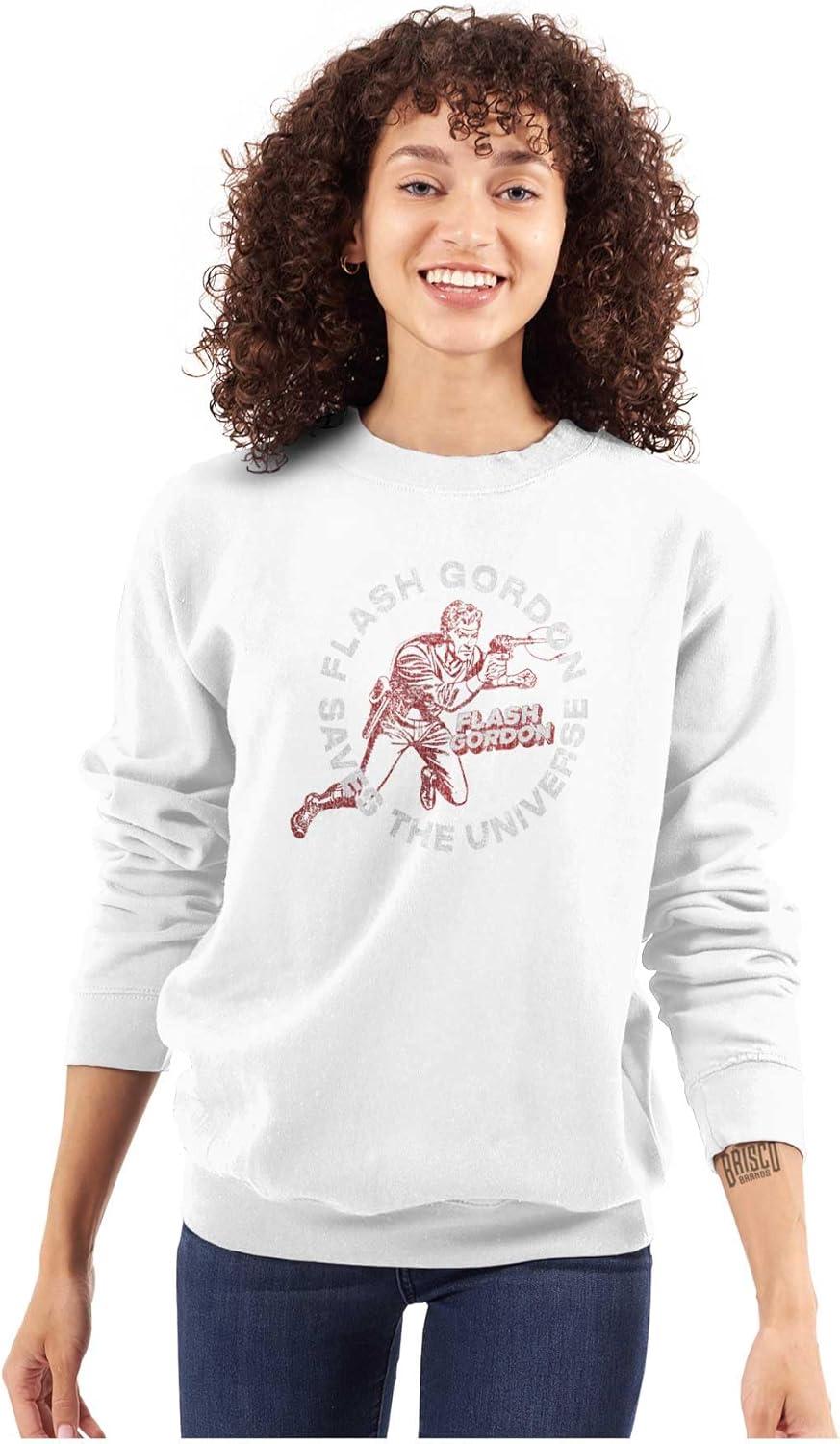 imageBrisco Brands Flash Gordon Superhero Comic Book Sweatshirt for Men or WomenWhite