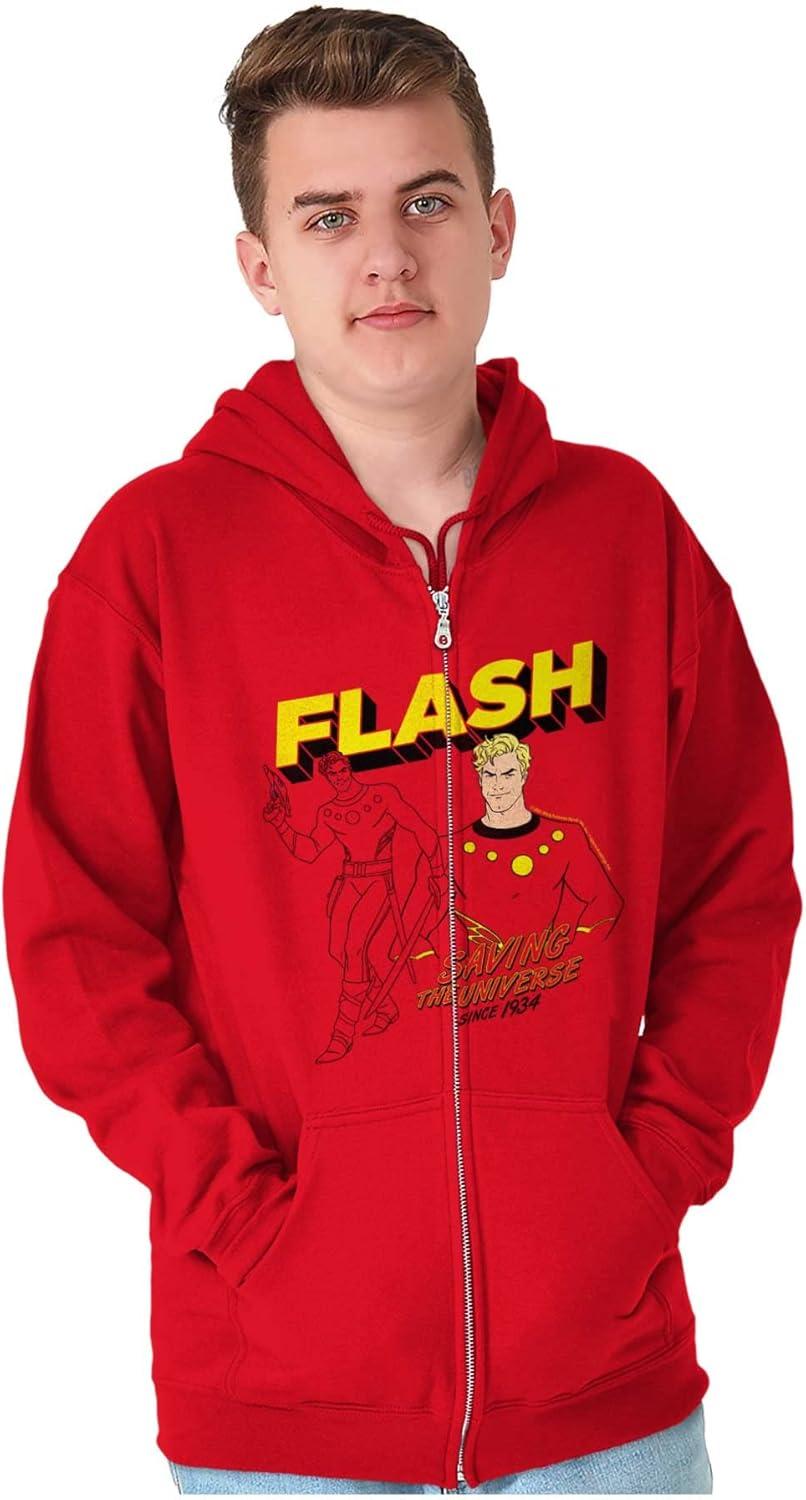 imageBrisco Brands Flash Gordon Superhero Comic Strip Zip Up Hoodie Mens WomensRed