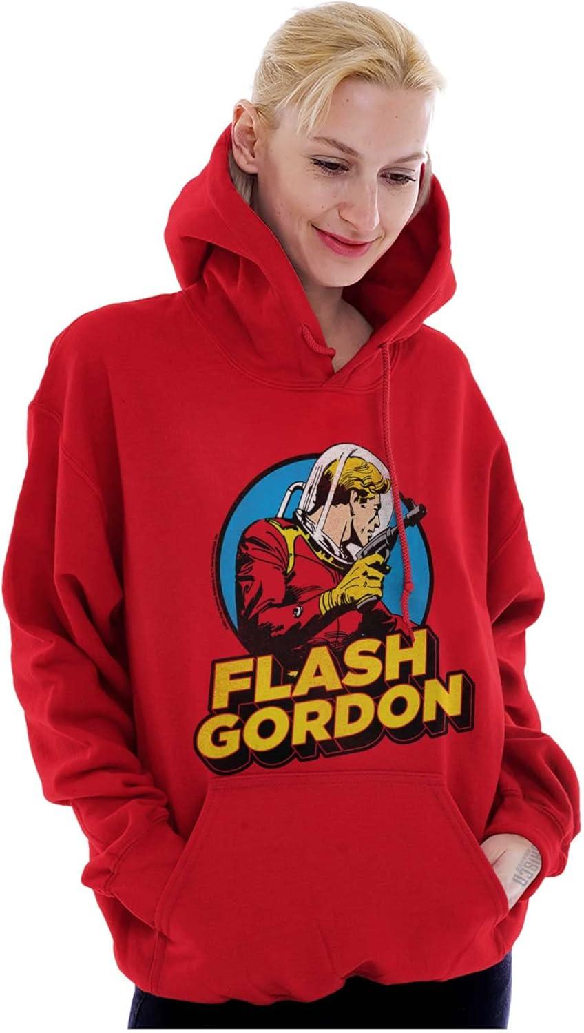 imageBrisco Brands Flash Gordon Vintage Space Comic Hero Hoodie Sweatshirt Women MenRed