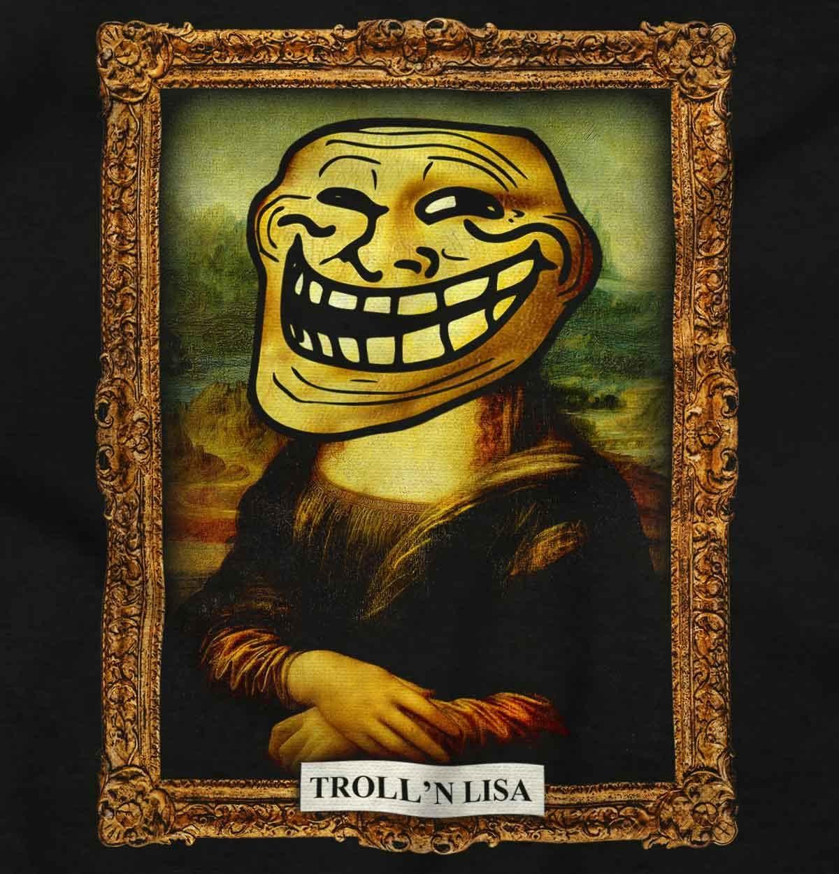 imageBrisco Brands Funny Classic Art Troll Face Meme Sweatshirt for Men or WomenBlack