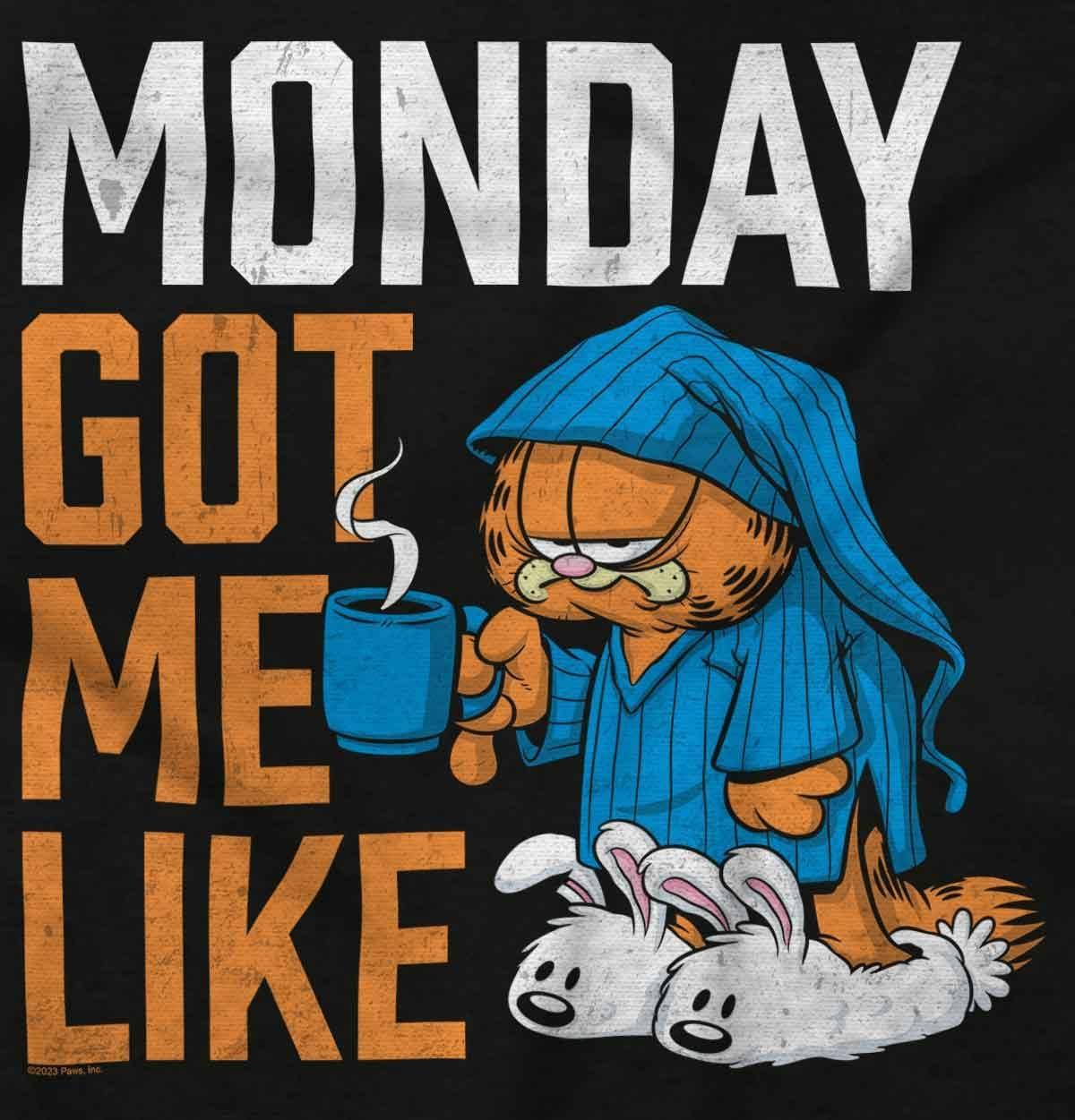 imageBrisco Brands Funny Garfield Cartoon Hates Mondays Baby Romper Boys or GirlsBlack