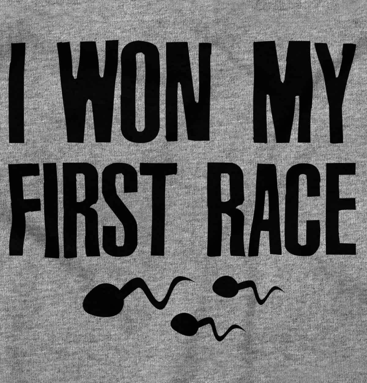 imageBrisco Brands Funny I Won My First Race Joke Baby Romper Boys or GirlsHeather