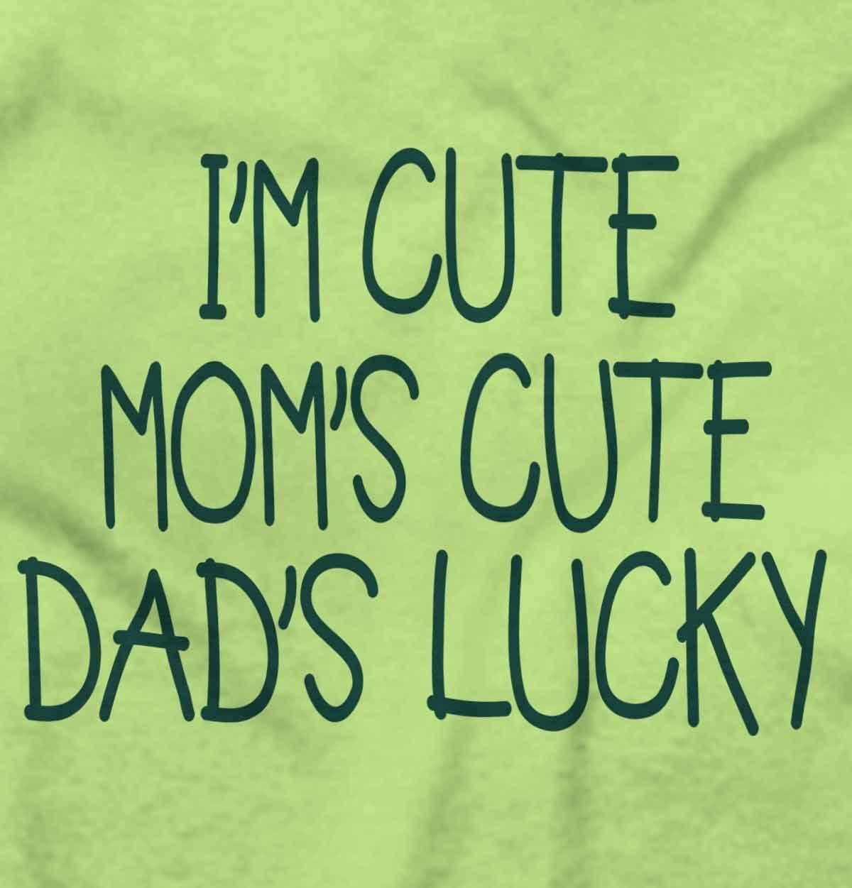 imageBrisco Brands Funny Im Cute Moms Cute Dads Lucky Baby Bodysuit Jumper GirlsKey Lime