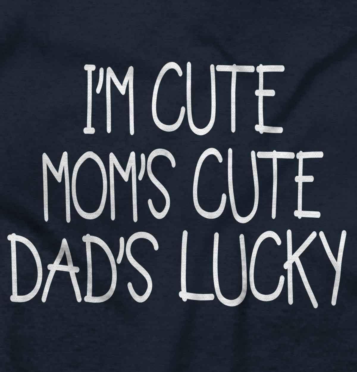 imageBrisco Brands Funny Im Cute Moms Cute Dads Lucky Baby Bodysuit Jumper GirlsNavy