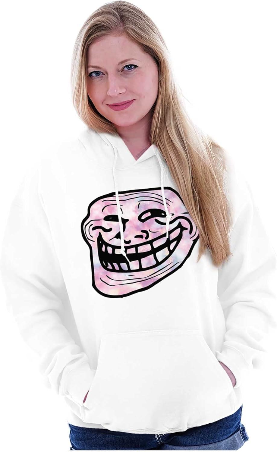 imageBrisco Brands Funny Internet Troll Face Meme Hoodie Sweatshirt Women MenWhite