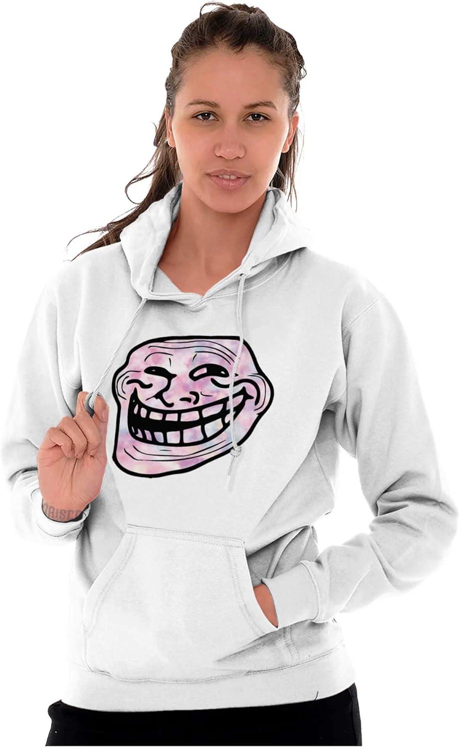 imageBrisco Brands Funny Internet Troll Face Meme Hoodie Sweatshirt Women MenWhite