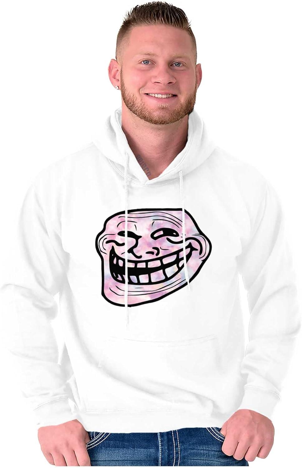 imageBrisco Brands Funny Internet Troll Face Meme Hoodie Sweatshirt Women MenWhite