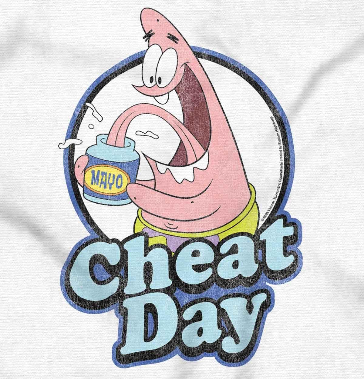 imageBrisco Brands Funny Patrick Star Cartoon Cheat Day Baby Romper Boys or GirlsWhite